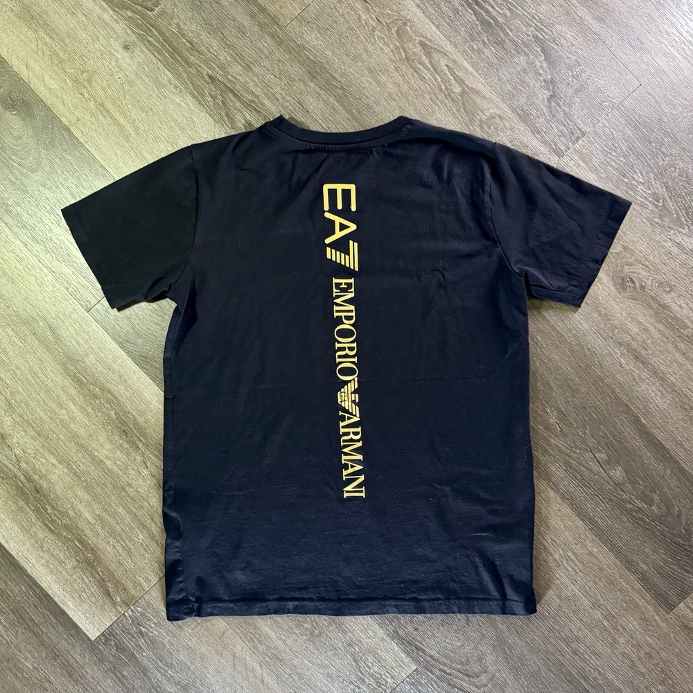 Emporio Armani EA7 Men's Black Short Sleeve Logo Print Crewneck T-Shirt Sz M